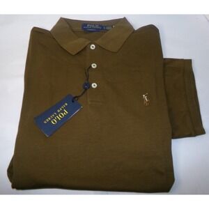 NWT MENS SZ LRG POLO RALPH LAUREN S/S POLO SHIRT~BROWN~NWT